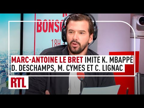 Marc-Antoine Le Bret imite Kylian Mbappé, Didier Deschamps, Michel Cymes et Cyril Lignac