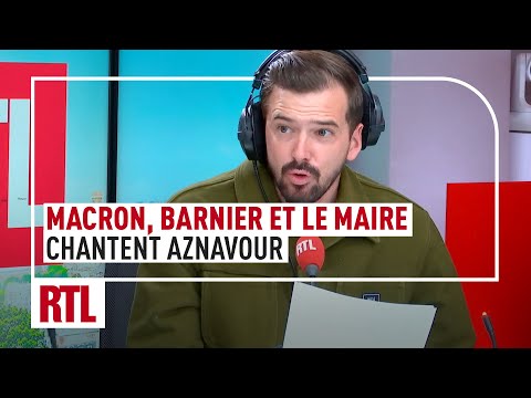 Emmanuel Macron, Michel Barnier et Bruno Le Maire chantent Aznavour