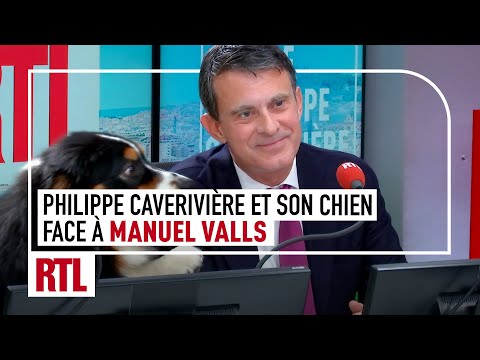 Philippe Caverivière et son chien face à Manuel Valls